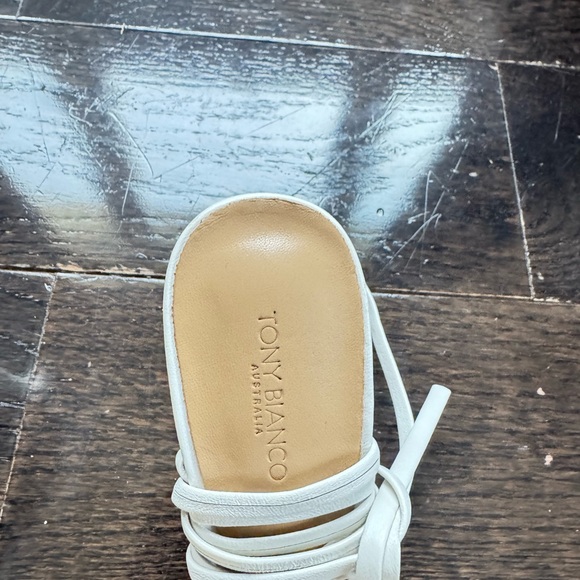 Tony Bianco White Lace Up Tie Heels - Picture 5 of 10